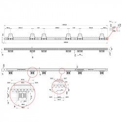 Dimensions de la crémaillère Roger Technology GA557