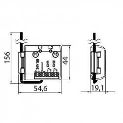 Dimensions du récepteur radio Roger Technology R93/RX20/U