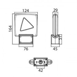 Dimensions du feu clignotant à led Roger Technology FIFTHY/24