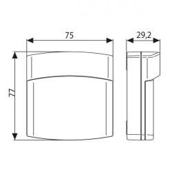 Dimensions d'une photocellule d'extérieur Roger Technology G90/F2ES