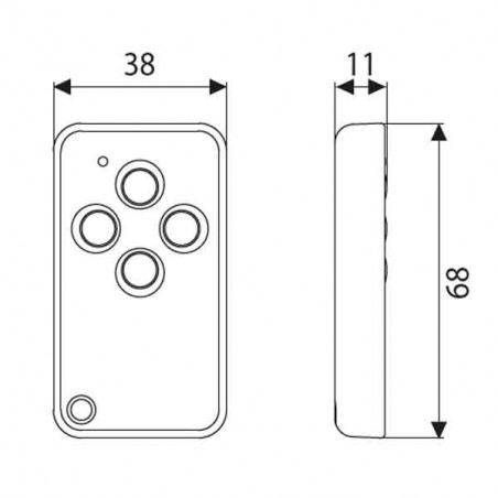 thumbnail image 2 of Roger E80 TX54R 433.92 MHz 4-Channel Fixed Code Remote Control 2 of 6