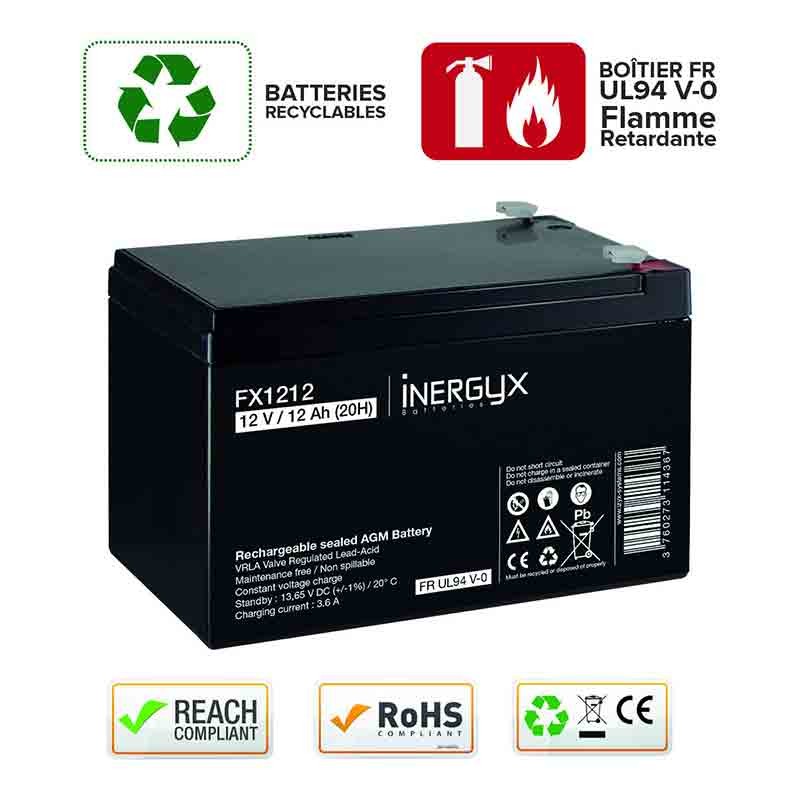 Batterie rechargeable 12 V DC 12 Ah Izyx FX1212