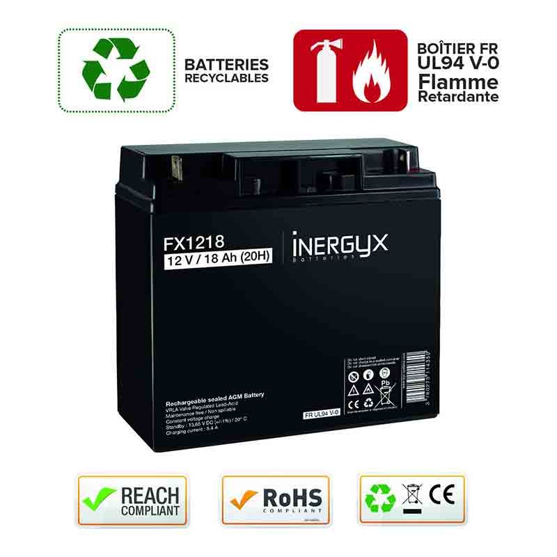 Batterie rechargeable 12 V DC 18 Ah Izyx FX1218