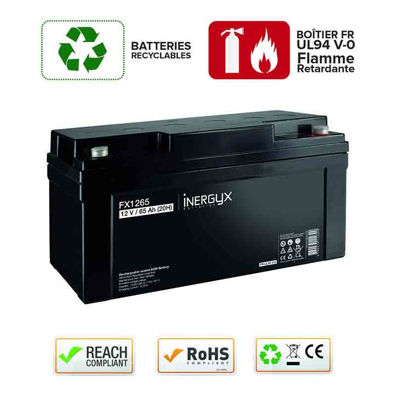 Batterie rechargeable 12 V DC 65 Ah Izyx FX1265