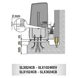 Dimensions du motoréducteur SLX3024CB