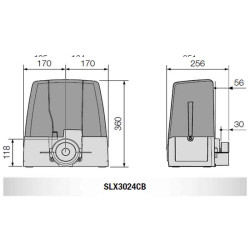 Dimensions du motoréducteur SLX3024CB