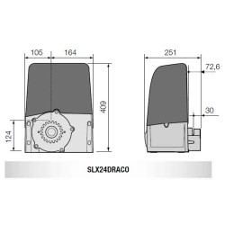 Dimensions du motoréducteur SLX24DRACO