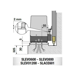 Dimensions du motoréducteur SLEVO600