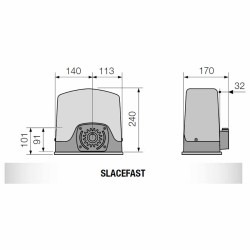 Dimensions du motoréducteur SLACEFAST