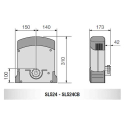 Dimensions du motoréducteur SL-524CB