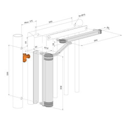 Dimensions du ferme portillon compact Locinox P00008967-SILV