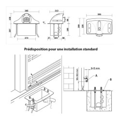 Dimensions du motoréducteur enterré Roger Technology E30/800