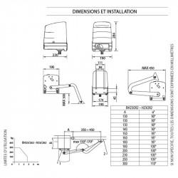 Dimensions du motoréducteur Roger Technology SET BH23/254/HS