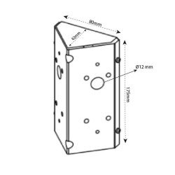 Dimensions de l'équerre de fixation Optex OVS-TB01