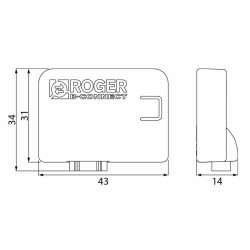 Dimensions du module WiFi Roger Technology B74/BCONNECT