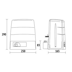 Dimensions du motoréducteur Roger Technology BM30/304/HS