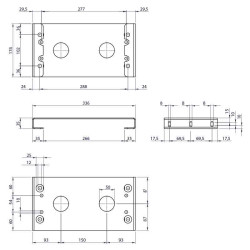 Dimension de la plaque de fixation réhaussée Roger Technology KT221