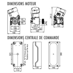 Dimensions du motoréducteur Brushless Roger Technology TW90/820