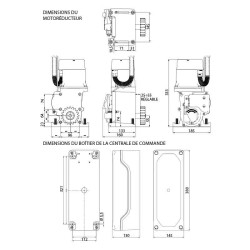 Dimensions du motoréducteur Brushless Roger Technology TW110/1200/R