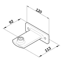 Dimensions de la patte de fixation soudé Roger Technology KT202/R