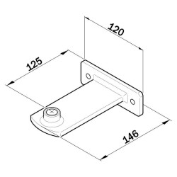 Dimensions de la patte de fixation soudé Roger Technology KT201/R