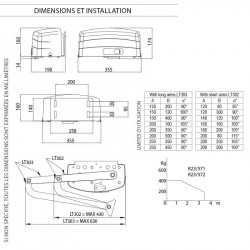 Dimensions du motoréducteur Roger Technology R23/372