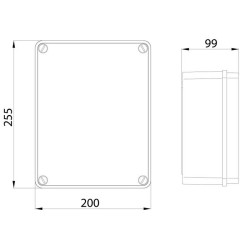 Dimensions de la centrale de commande Roger Technology H70/105AC/BOX