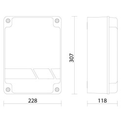 Dimensions de la centrale de commande Roger Technology H70/105AC/BOX