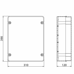 Dimensions de l'onduleur hybride version « Full Solar » Roger Technology B71/PBX/BOX