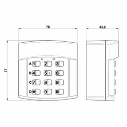 Dimensions du clavier à code Roger Technology H85/TDR/E