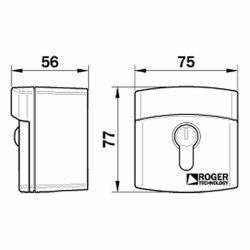 Dimensions du sélecteur à clé d'extérieur Roger Technology R85/60EAS