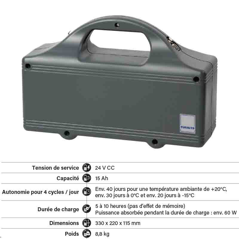 BATTERIE POUR MOTORÉDUCTEUR DE PORTE DE GARAGE PROCOM ACCU 4 - TUBAUTO WA 24