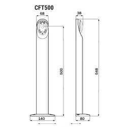 Dimensions de la colonne pour photocellules R90/F2ES - R90/F4ES Roger Technology CFT500