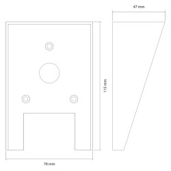 Dimensions du support fixe pour radar détecteur de présence ITS-AX4