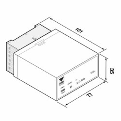 Dimensions du détecteur de masse métallique Cardin METALDEC230X