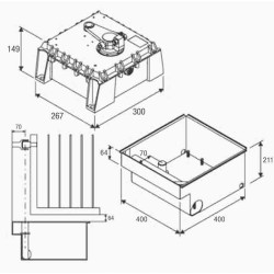 Dimensions du caisson de fondation Bennica DU.350CF