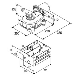 Dimensions du moteur Beninca DU.IT14N