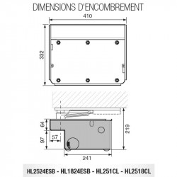 Dimensions du caisson de fondation pour moteur enterré Cardin HLBOXC
